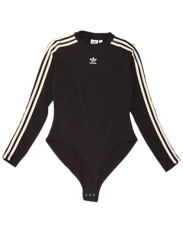 Adidas Womens Bodysuit UK 10 Small Black Polyester