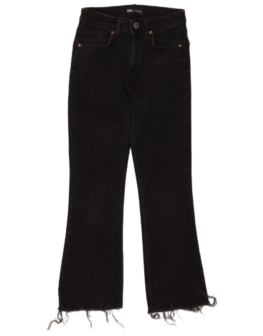 Zara Dame Bootcut Jeans EU 36 XS W26 L25 Sort