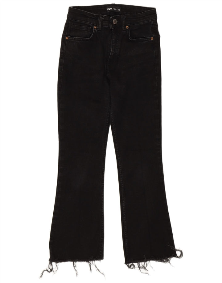 Zara Dame Bootcut Jeans EU 36 XS W26 L25 Sort