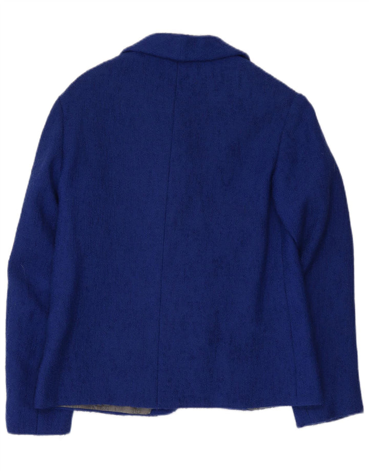VINTAGE Dame 4-knaps blazerjakke UK 12 Medium Blue