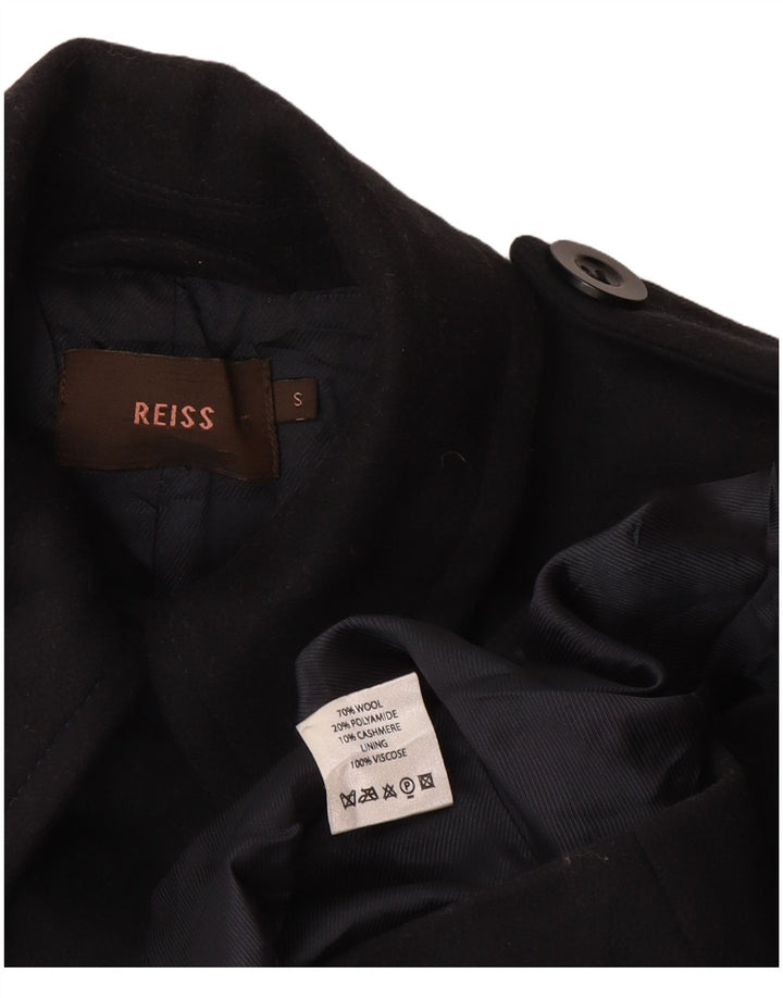 Reiss Dame Military Pea Coat UK 10 Small Navy Blue Wool