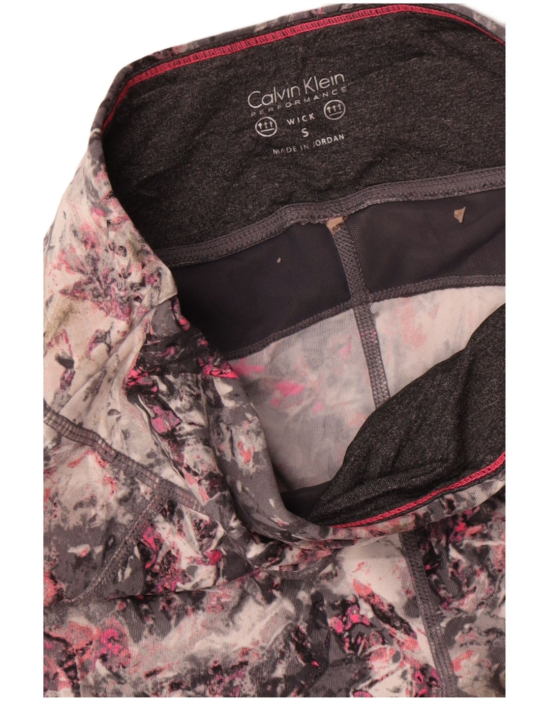 Calvin Klein Womens Abstrakt Mønster Leggings UK 8 Small Multicolored