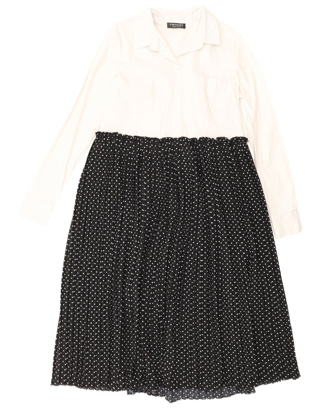 Simona Barbieri Dame Twinset Maxi Dress IT 42 Medium Black Polka Dot
