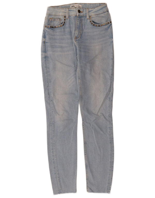 Zara Dame Skinny Jeans EU 36 XS W26 L28 Blå Bomuld