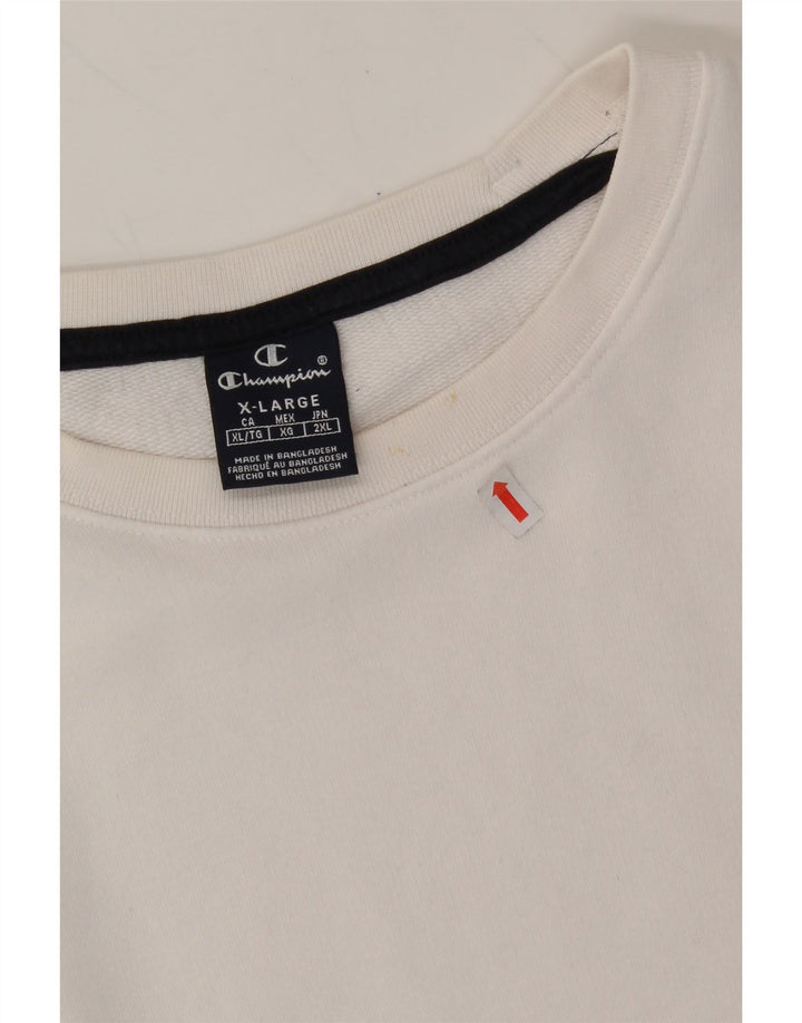 CHAMPION Mens Sweatshirt Jumper XL White Cotton Vintage Champion and Second-Hand Champion from Messina Hembry 
