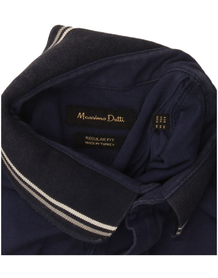 MASSIMO DUTTI Herre Regular Fit Polo Shirt Medium Navy Blue