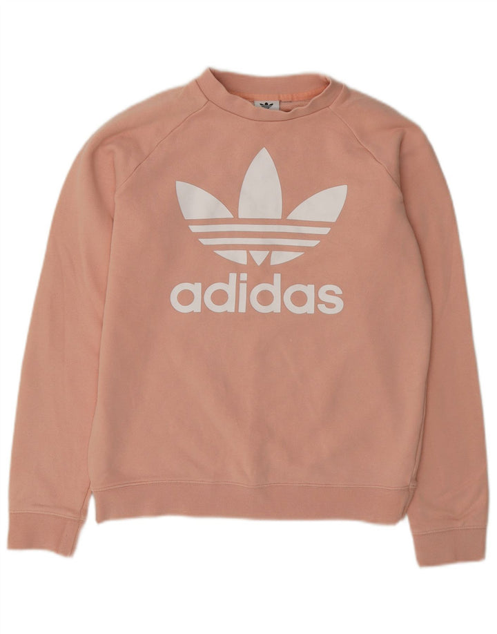 Adidas Graphic Sweatshirt Jumper UK 14 Medium Pink
