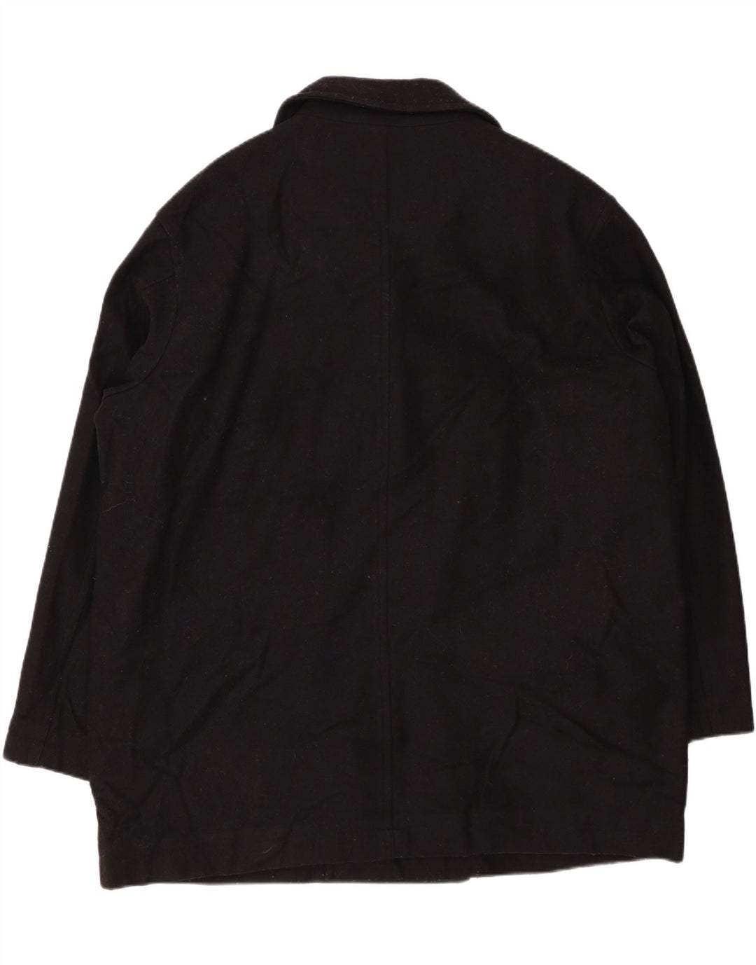 EDDIE BAUER Herre Pea Coat UK 42 XL Sort Uld