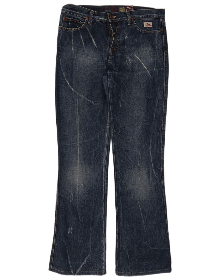 Roy Rogers Dame Seven Bell Distressed Bootcut Jeans W30 L32 Blå