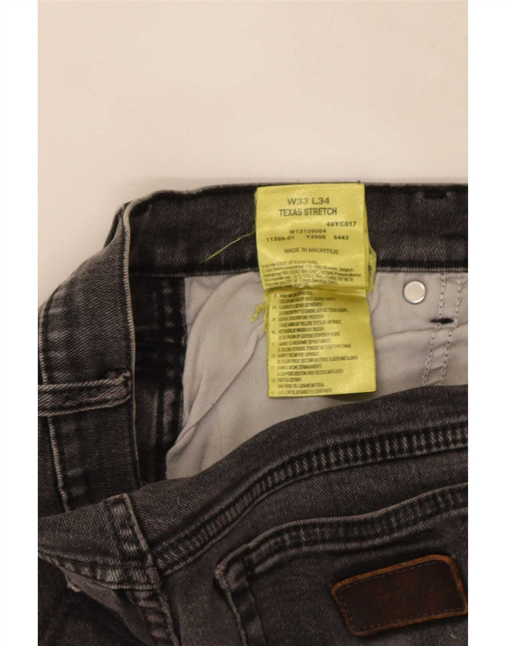 Wrangler Herre Texas Stretch Straight Jeans W33 L34 Grå Bomuld