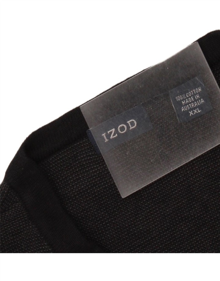 Izod Herre V-hals sweater 2XL sort bomuld