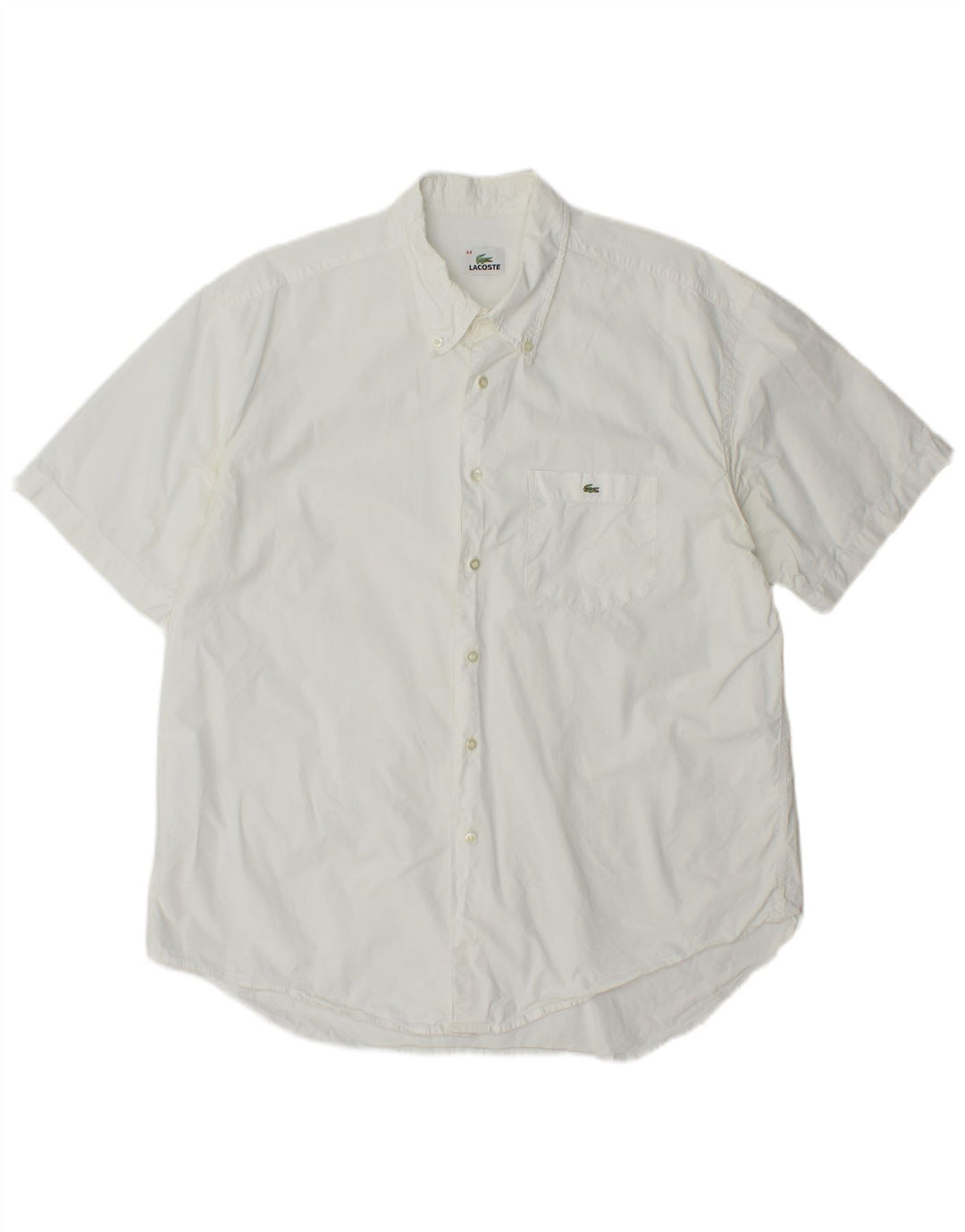 Lacoste Kortærmet Herreskjorte Størrelse 44 XL Hvid