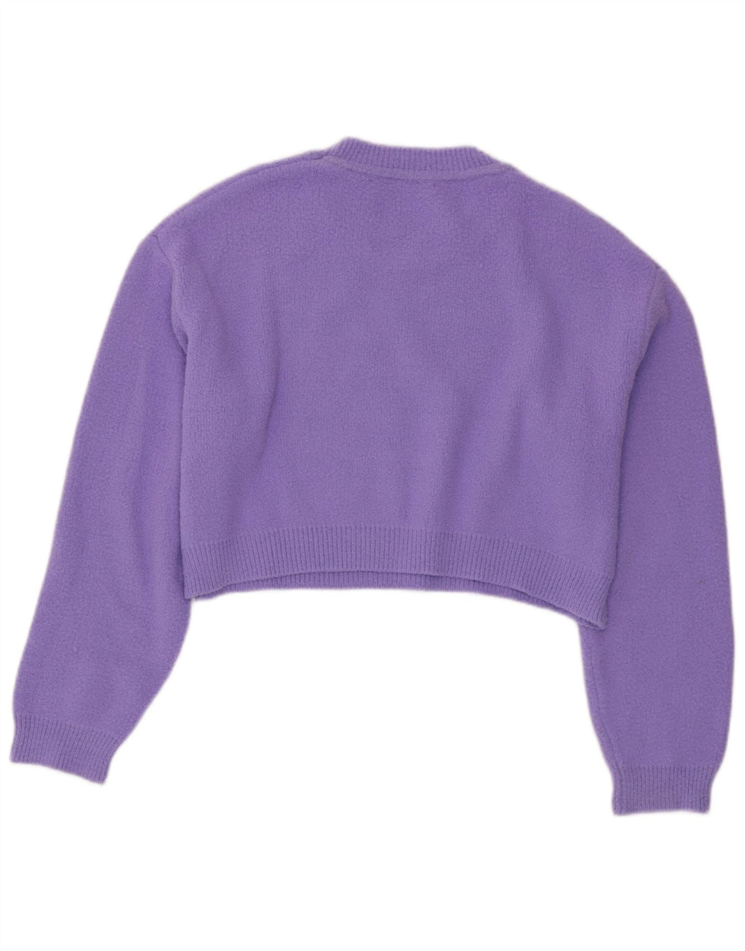 ZARA Womens Crop Oversized Crew Neck sweater UK 10 Small Purple