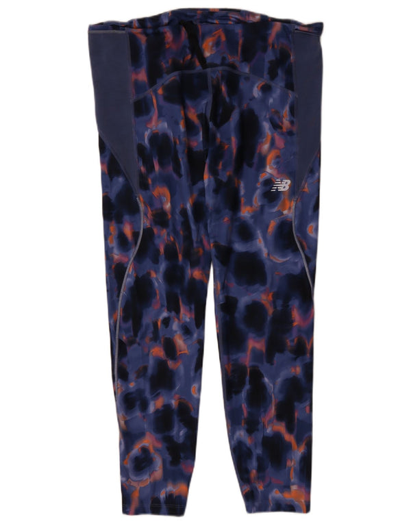 New Balance Dame Leggings UK 18 XL Navy Blue Tie Dye