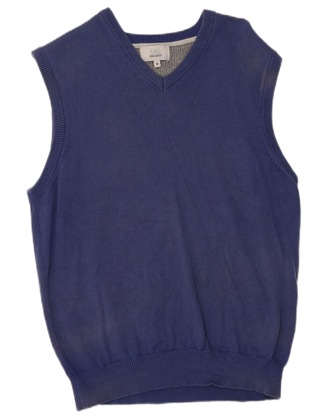 Marks & Spencer Herre Regular Fit Vest Tank Top Medium Blue Bomuld