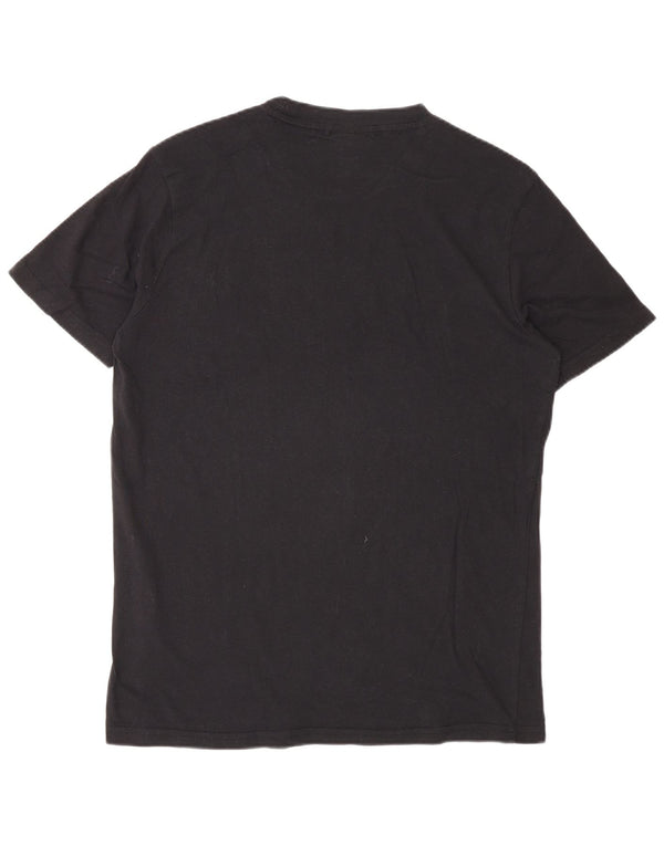 Champion Herre Grafisk T-Shirt Top Medium Sort Bomuld