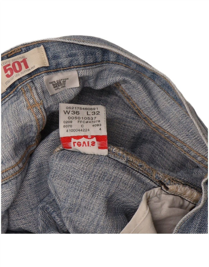 Levi's Herre 501 lige jeans W36 L32 blå bomuld