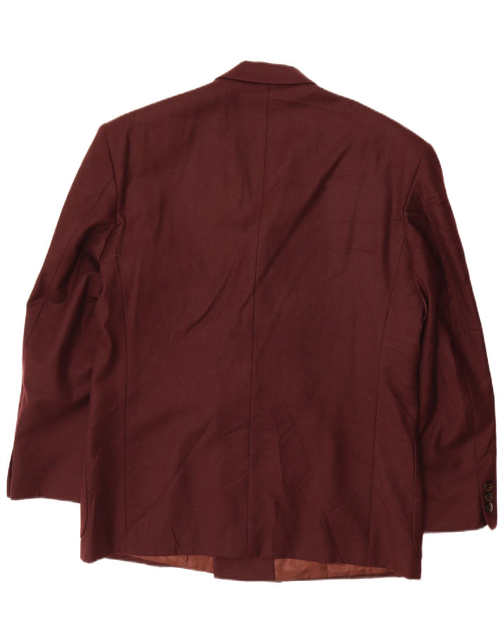 Vintage herre dobbeltradet blazerjakke IT 52 XL Burgundy New Wool