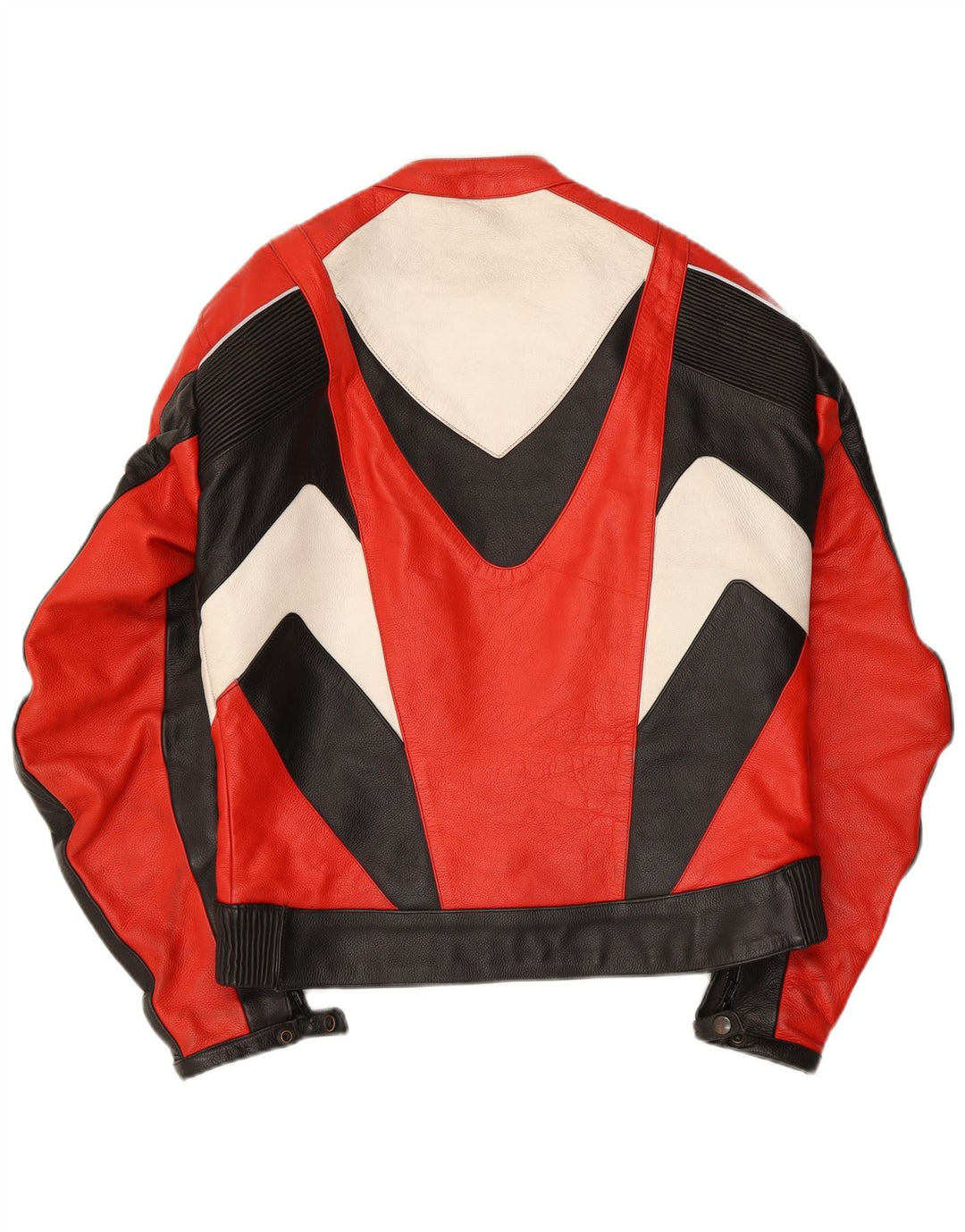 Vintage herre læder racerjakke UK 40 Stor flerfarvet Colourblock