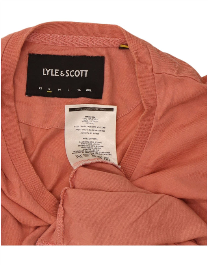LYLE & SCOTT Mens T-Shirt Top Small Pink Cotton