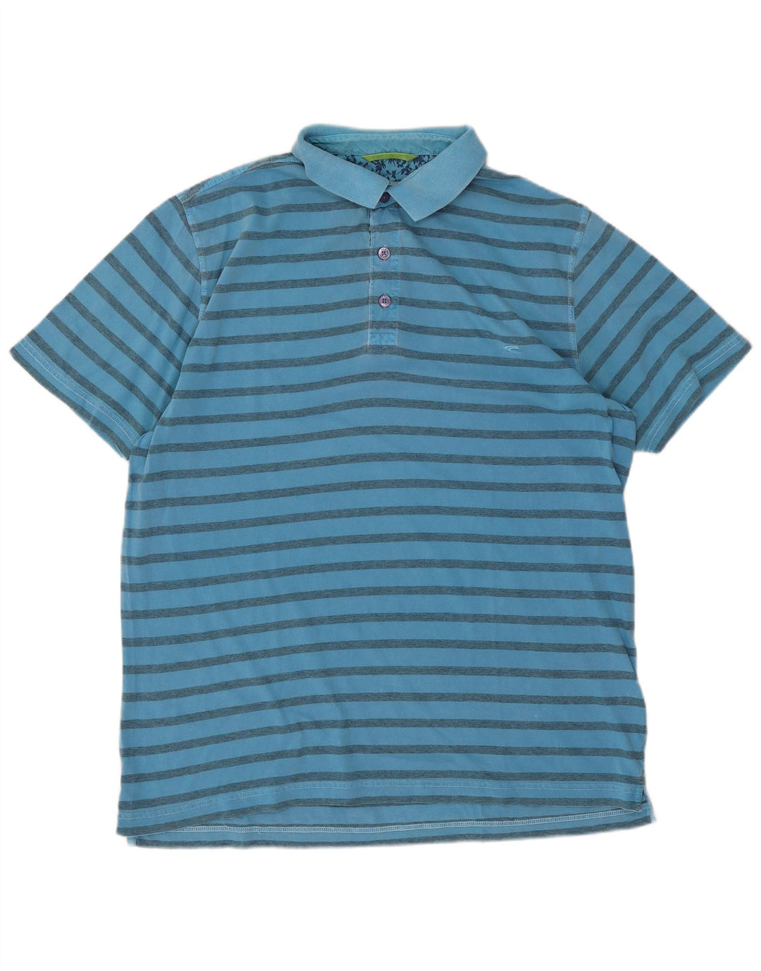 Camel Active Polo Shirt til mænd Stor blå stribet bomuld