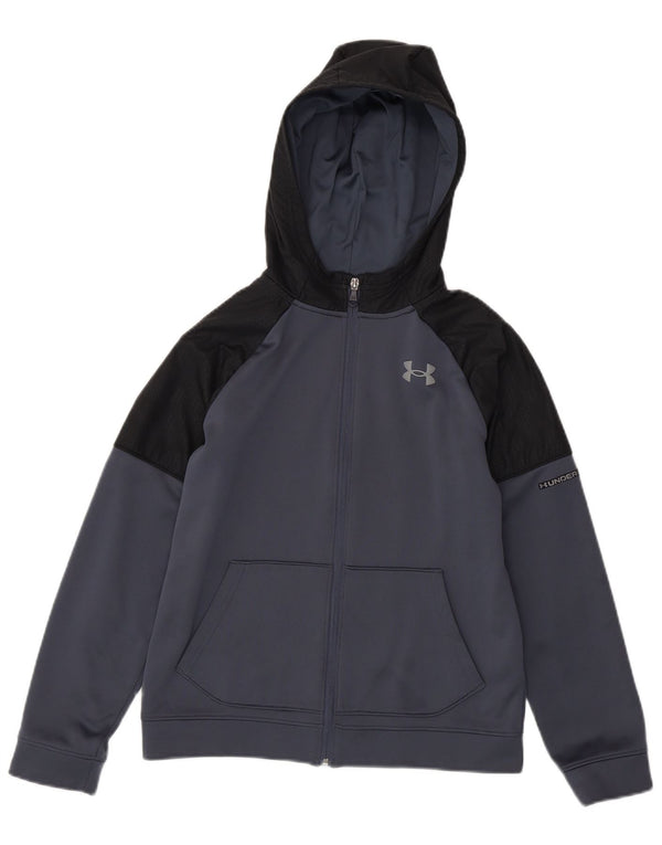 Under Armour Boys Zip Hættetrøje Sweater 11-12 År Large Navy Blue