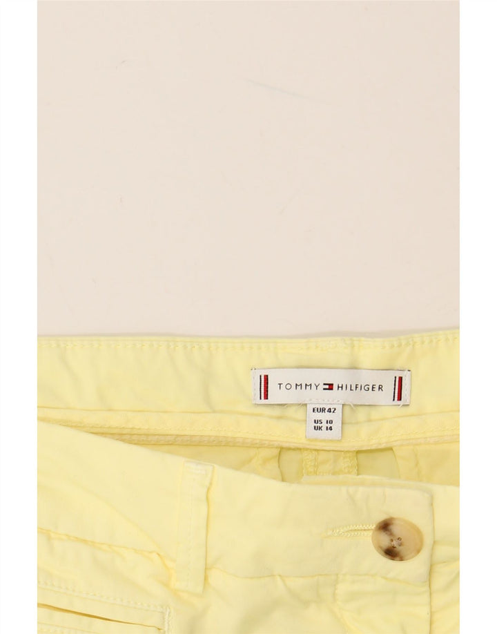 TOMMY HILFIGER Chino Shorts til kvinder UK 14 Large W34 Yellow