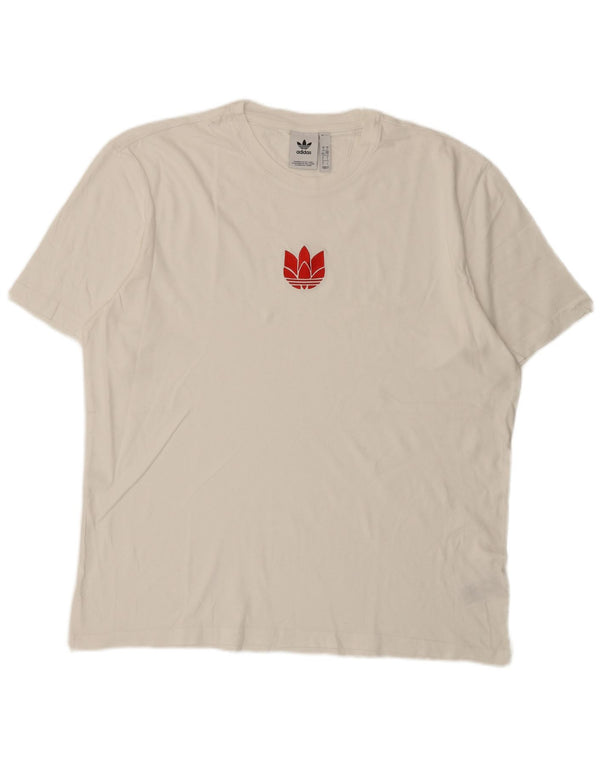 Adidas Mens Graphic T-Shirt Top Large White Cotton