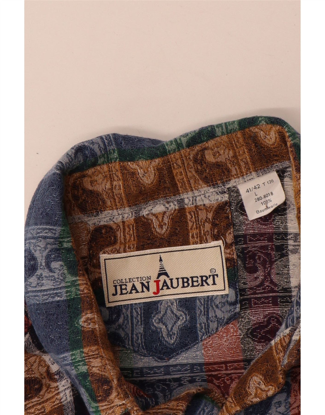 Vintage herreskjorte størrelse 41/42Large Flerfarvet Paisley bomuld