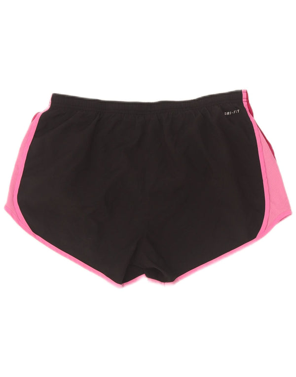 Nike Dame Dri Fit sportsshorts UK 14 Medium Sort Colourblock