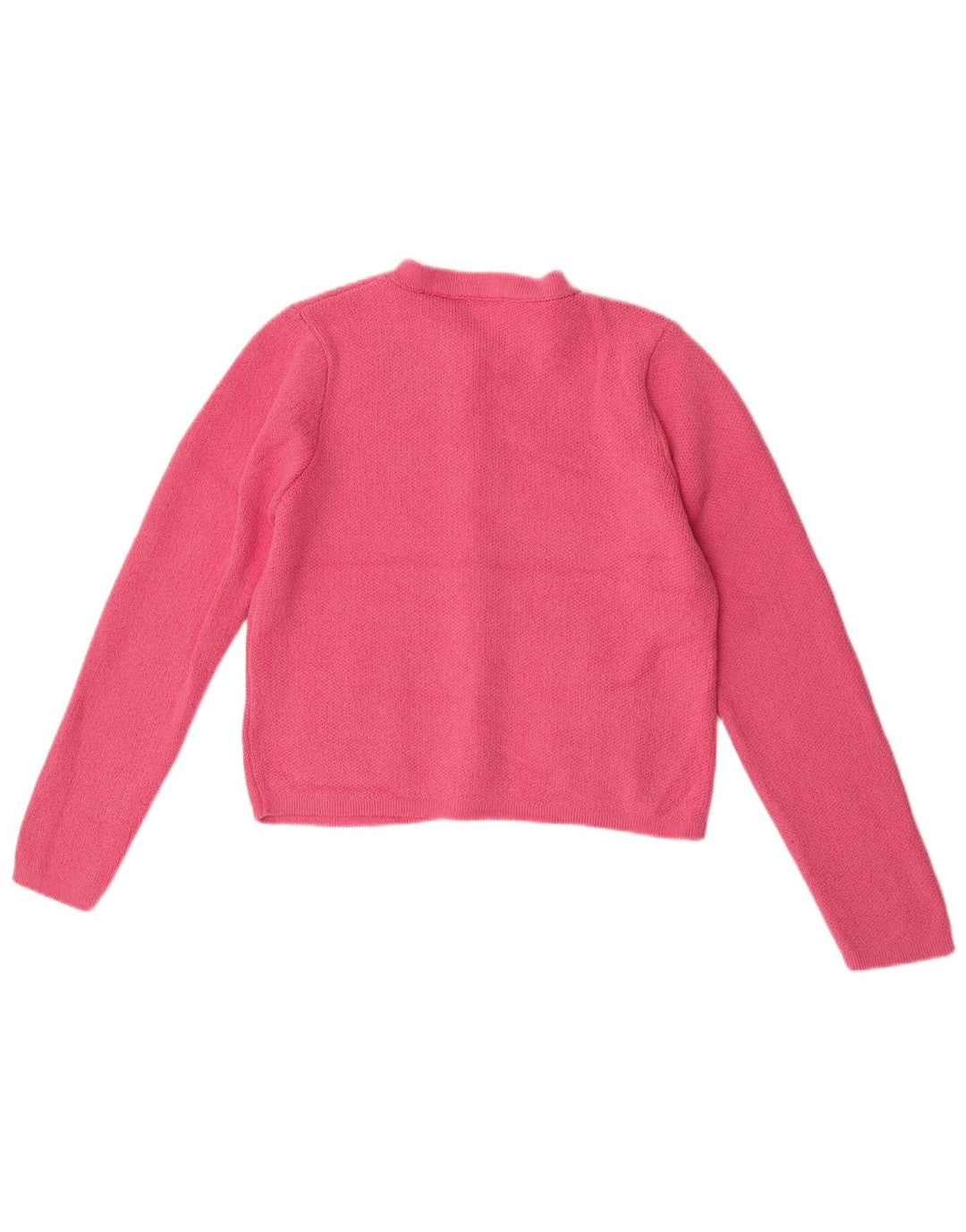 Zara Womens Crop Cardigan Sweater UK 12 Medium Pink Bomuld