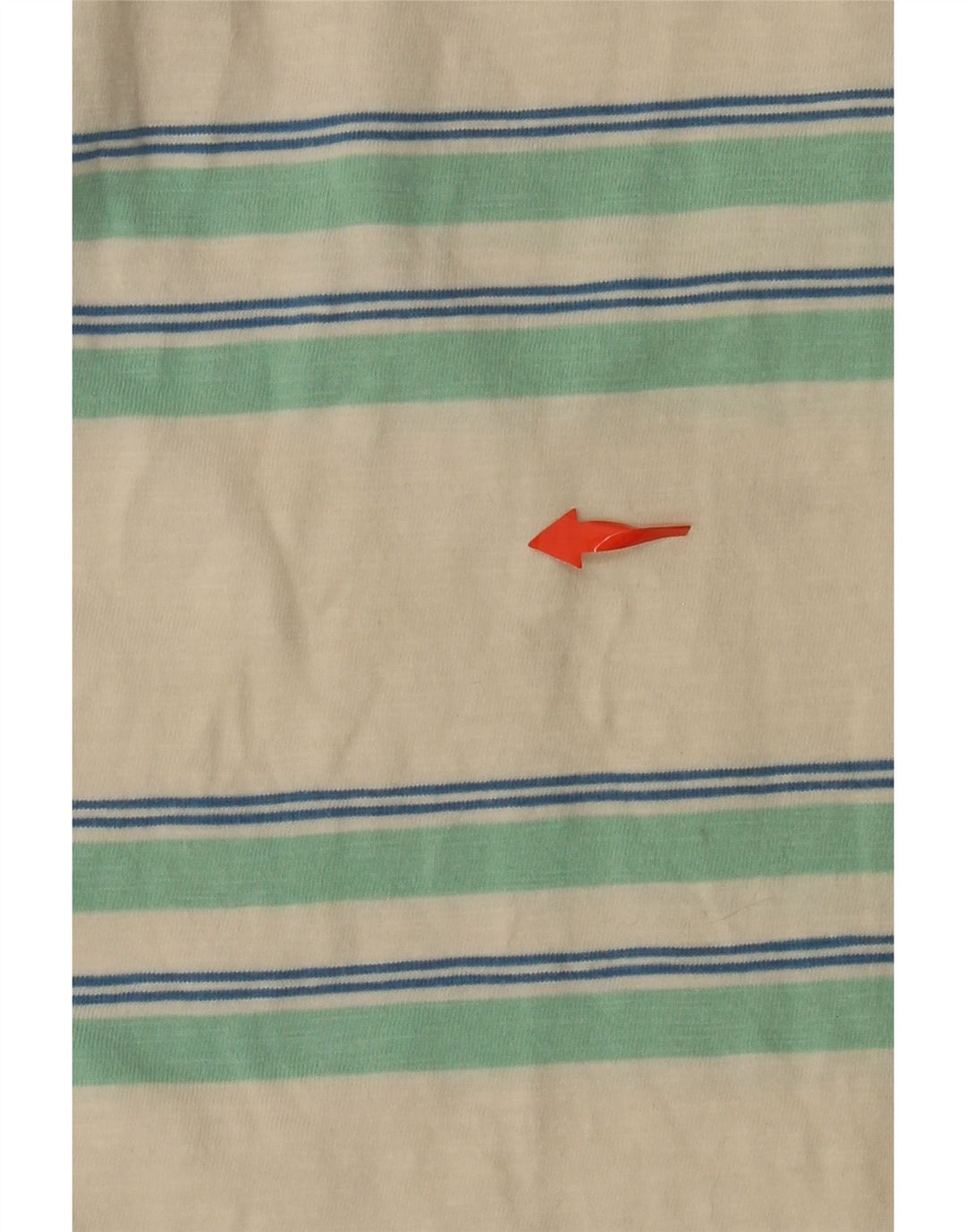 FARAH Herre T-shirt Top Medium Off White Stribet bomuld