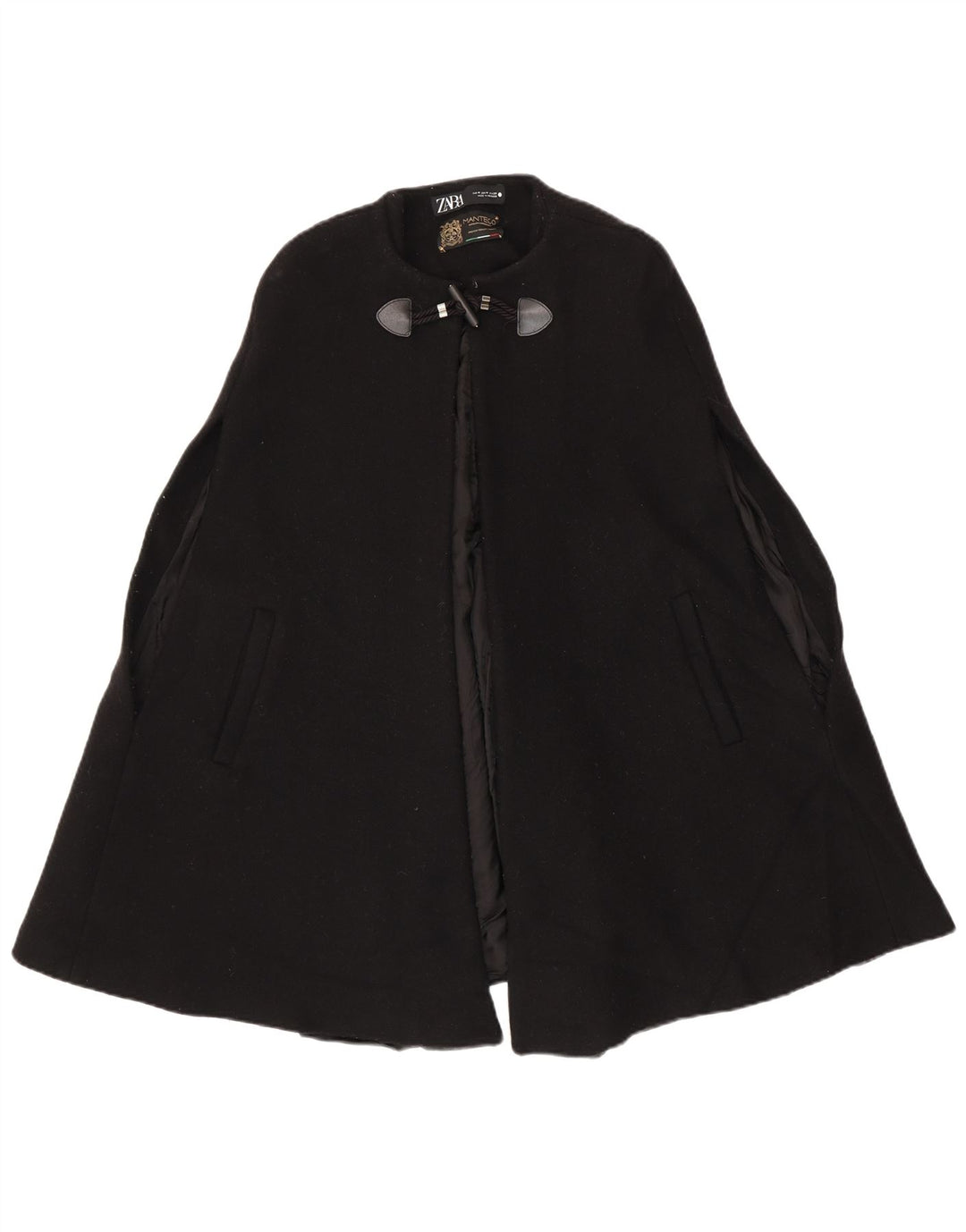 Zara Dame Cape Coat UK 12 Medium Black