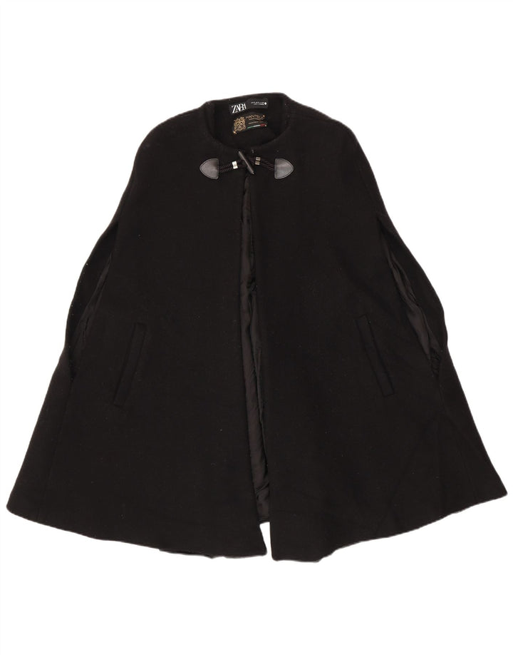 Zara Dame Cape Coat UK 12 Medium Black