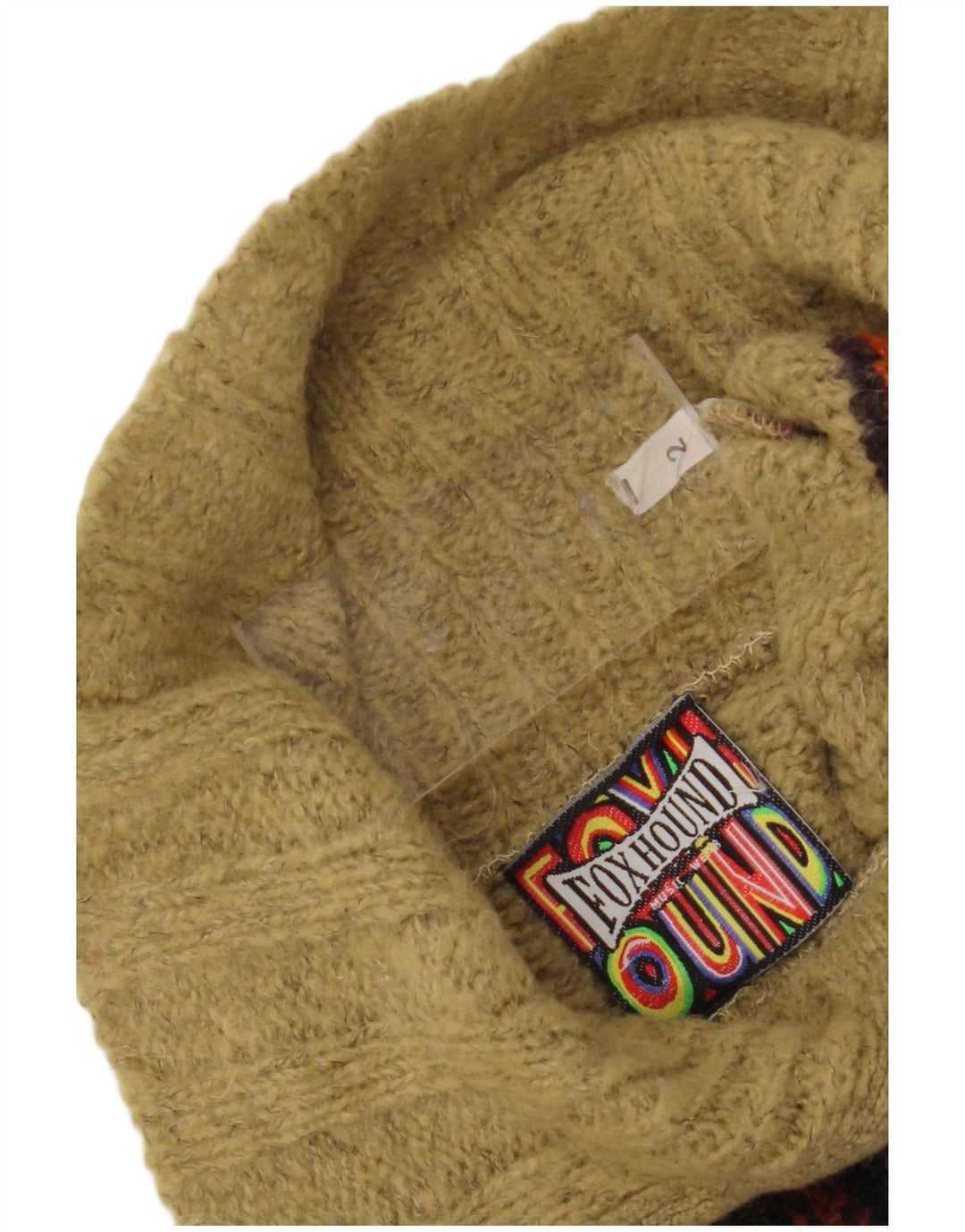 Foxhound Herre Zip Neck Jumper Sweater Medium Khaki stribet uld