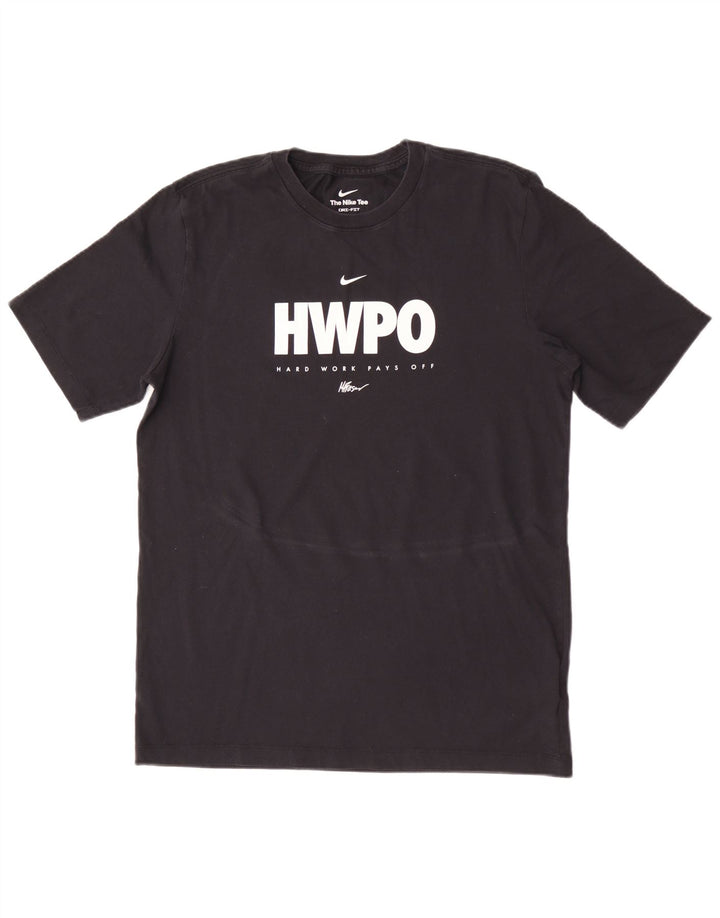 Nike Herre Dri Fit grafisk T-shirt Top Medium Sort Bomuld