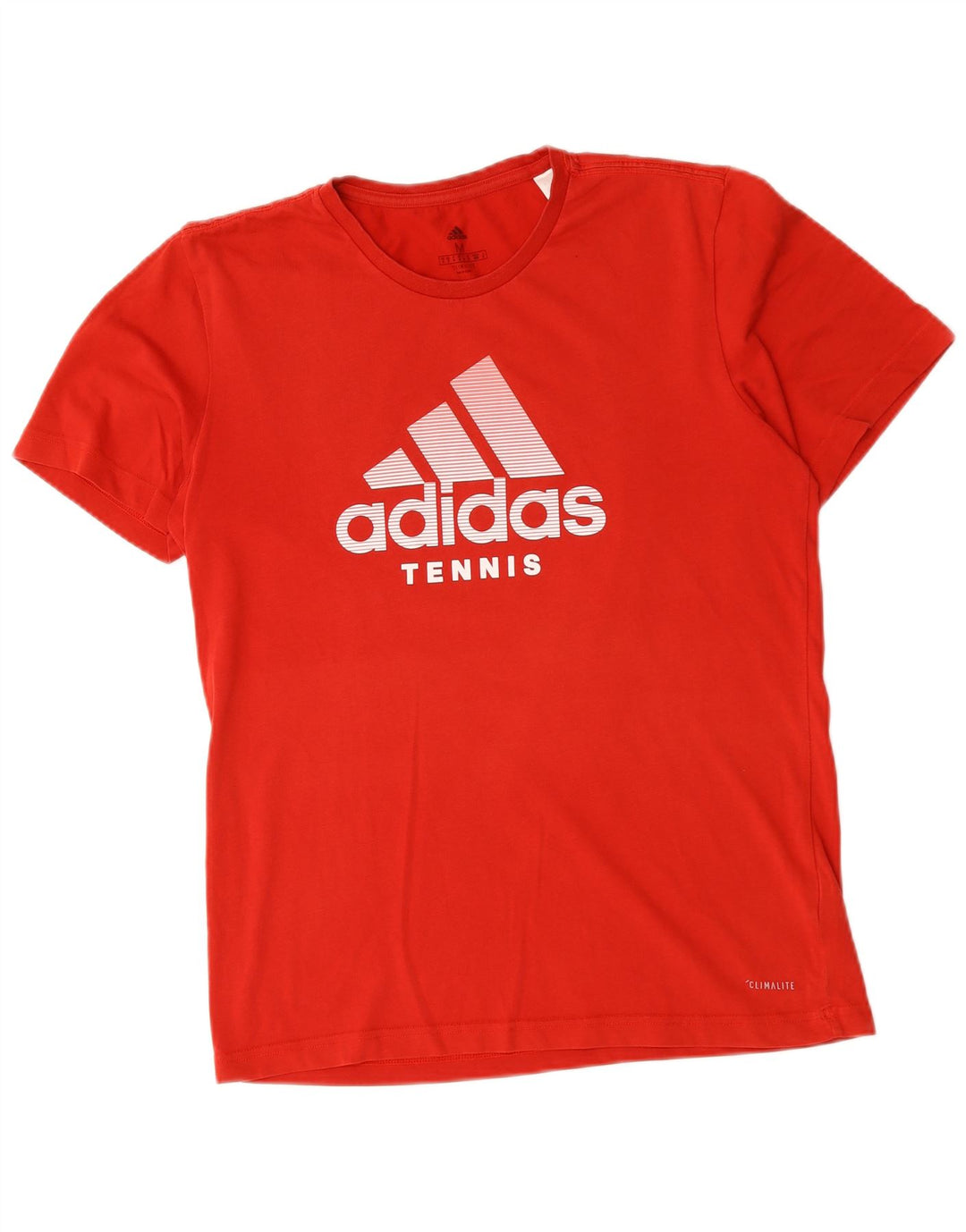 Adidas Herre Climalite Grafisk T-Shirt Top Medium Rød Bomuld