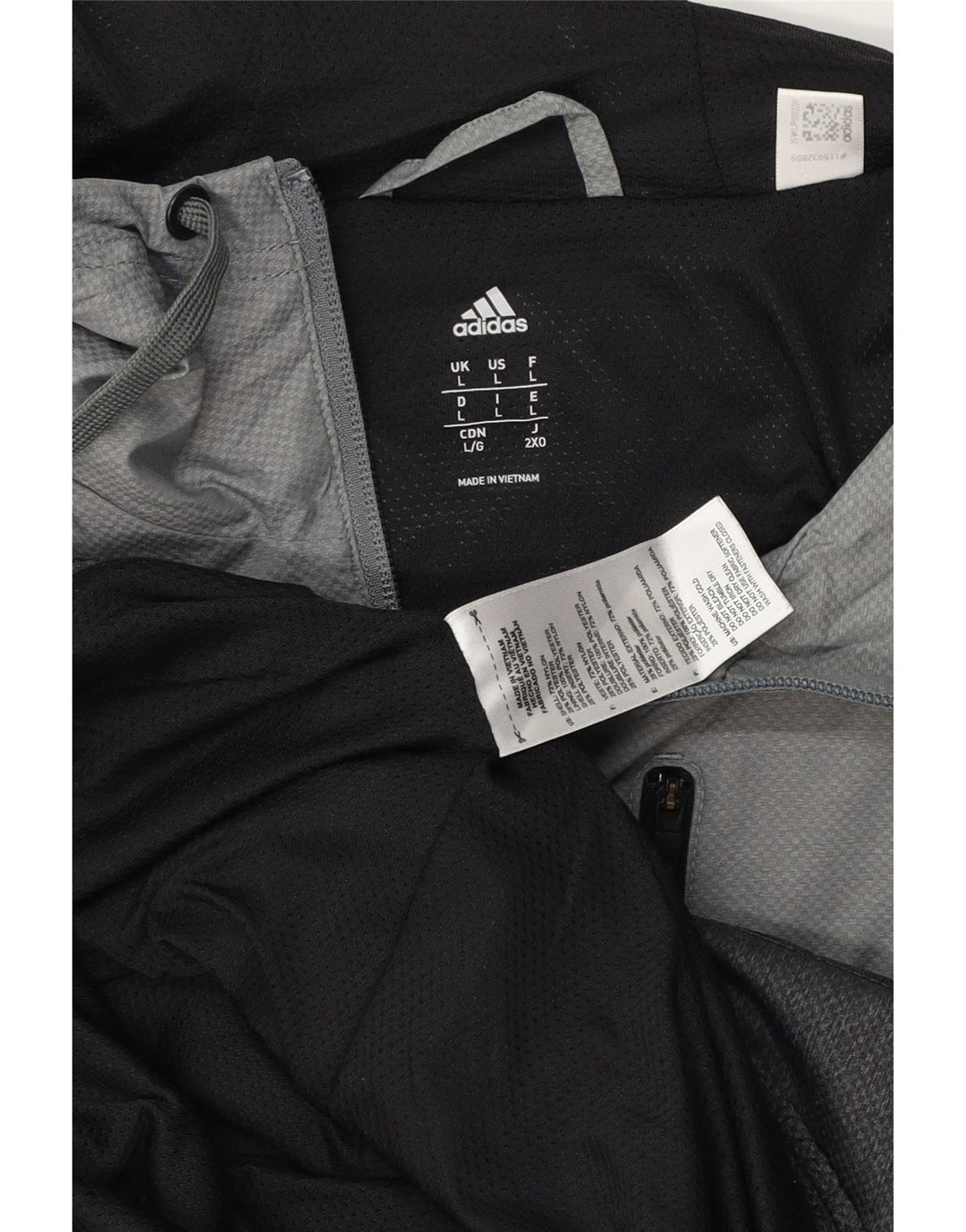 ADIDAS Træningsdragt med hætte til mænd, topjakke, stor grå farveblok nylon