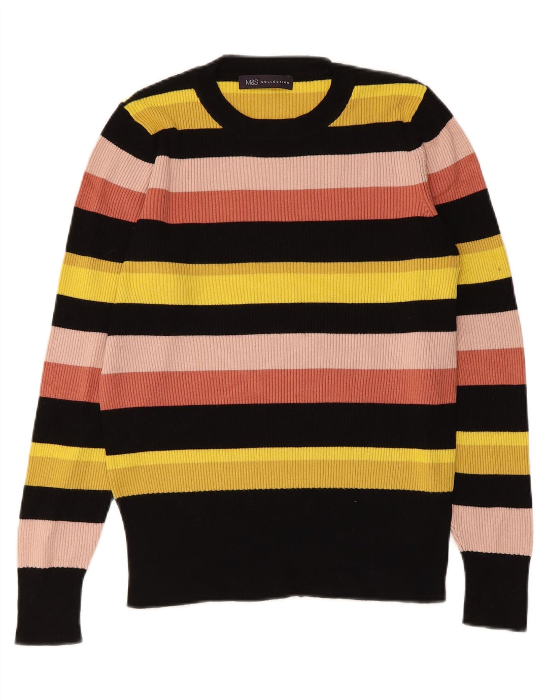 MARKS & SPENCER Womens Crew Neck Jumper Sweater UK 16 Large Multicoloured