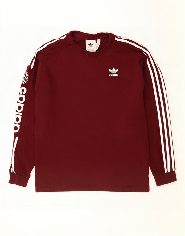 Adidas Herre Grafisk Top Langærmet Medium Bourgogne Bomuld