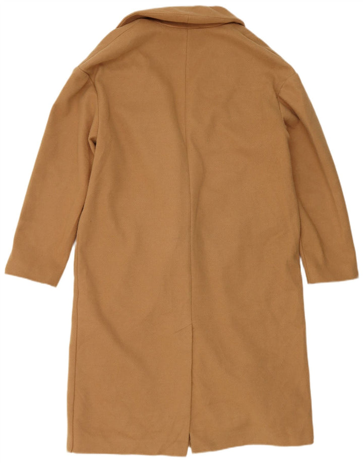 Topshop Dame Dobbeltradet Frakke UK 12 Medium Beige Polyester