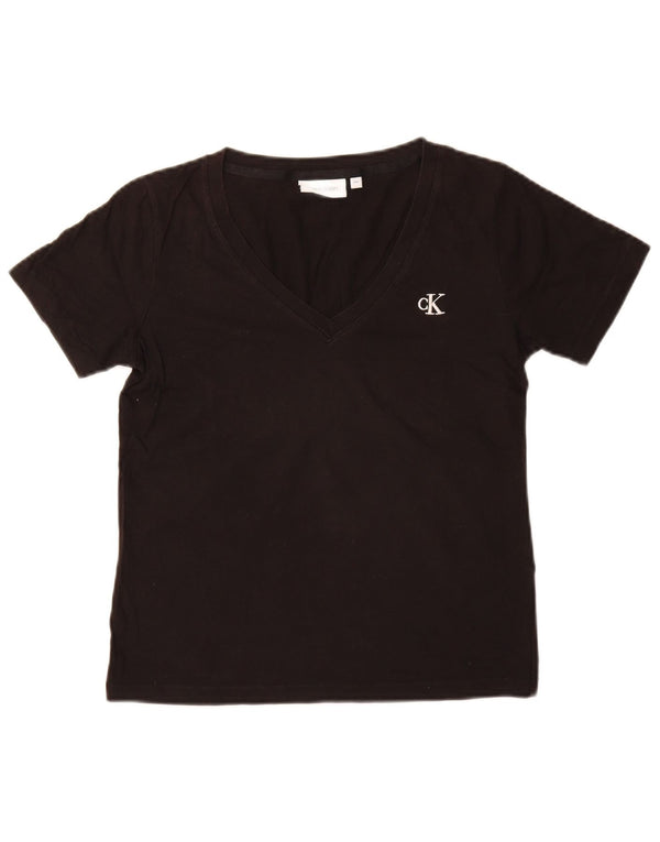 CALVIN KLEIN JEANS T-shirt top til kvinder DK 2 XS Sort bomuld