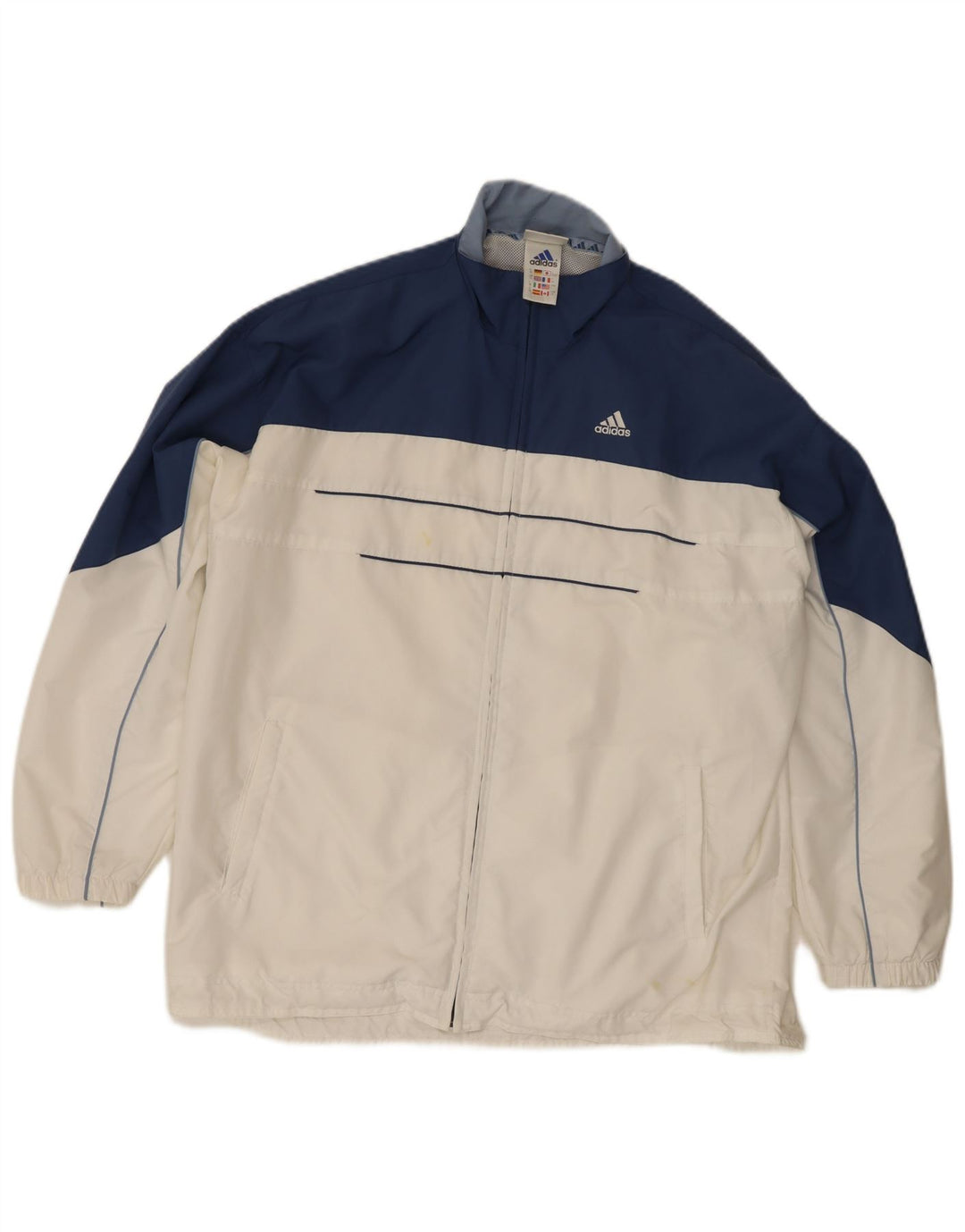 Adidas Womens Oversized træningsdragt Top Jacket UK 16 Large White Colourblock