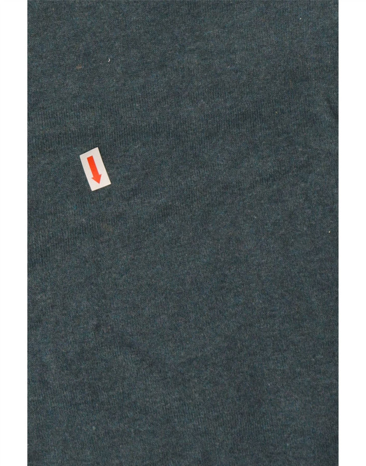 Marks & Spencer Herre Polo Neck trøje Sweater Large Blue Flecked Bomuld