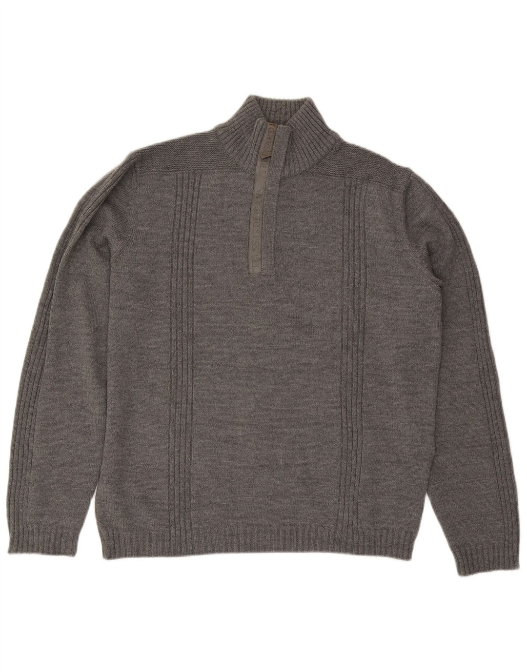 Trussardi Jeans Herre Zip Neck Jumper Sweater XL Grå