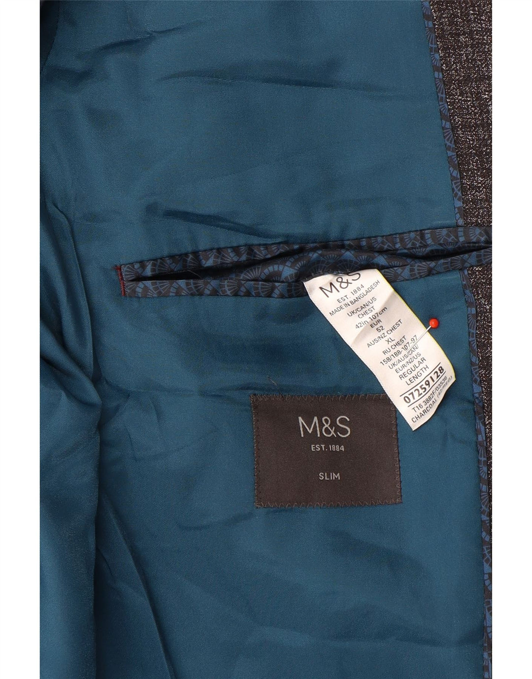 Marks & Spencer Herre 2-knaps Slim Blazer Jacket UK 42 XL Grå Polyester