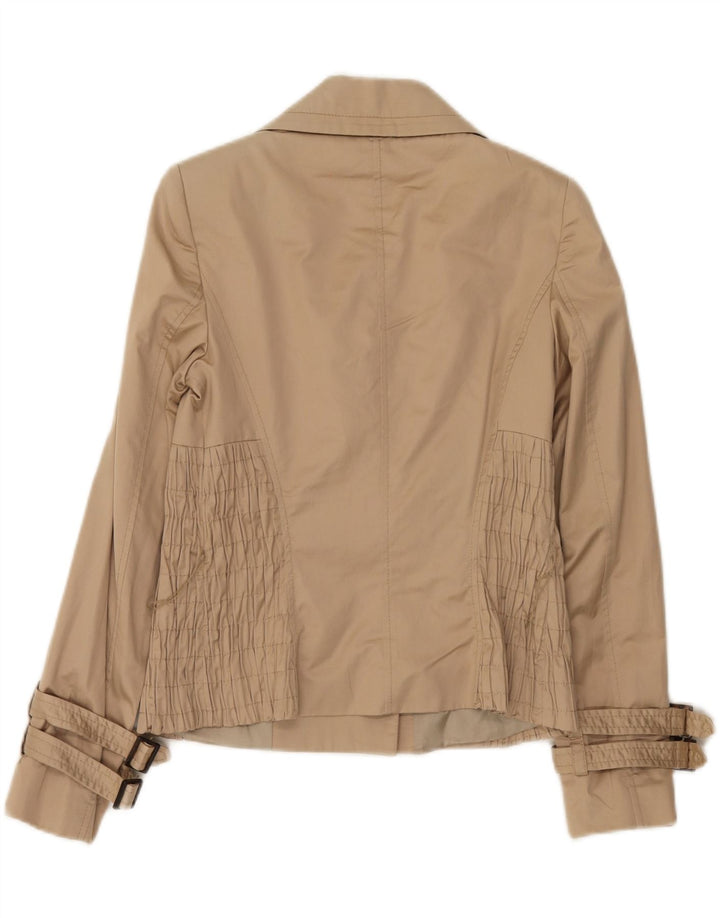 Zara Womens Open Blazer Jacket UK 8 Small Beige Bomuld