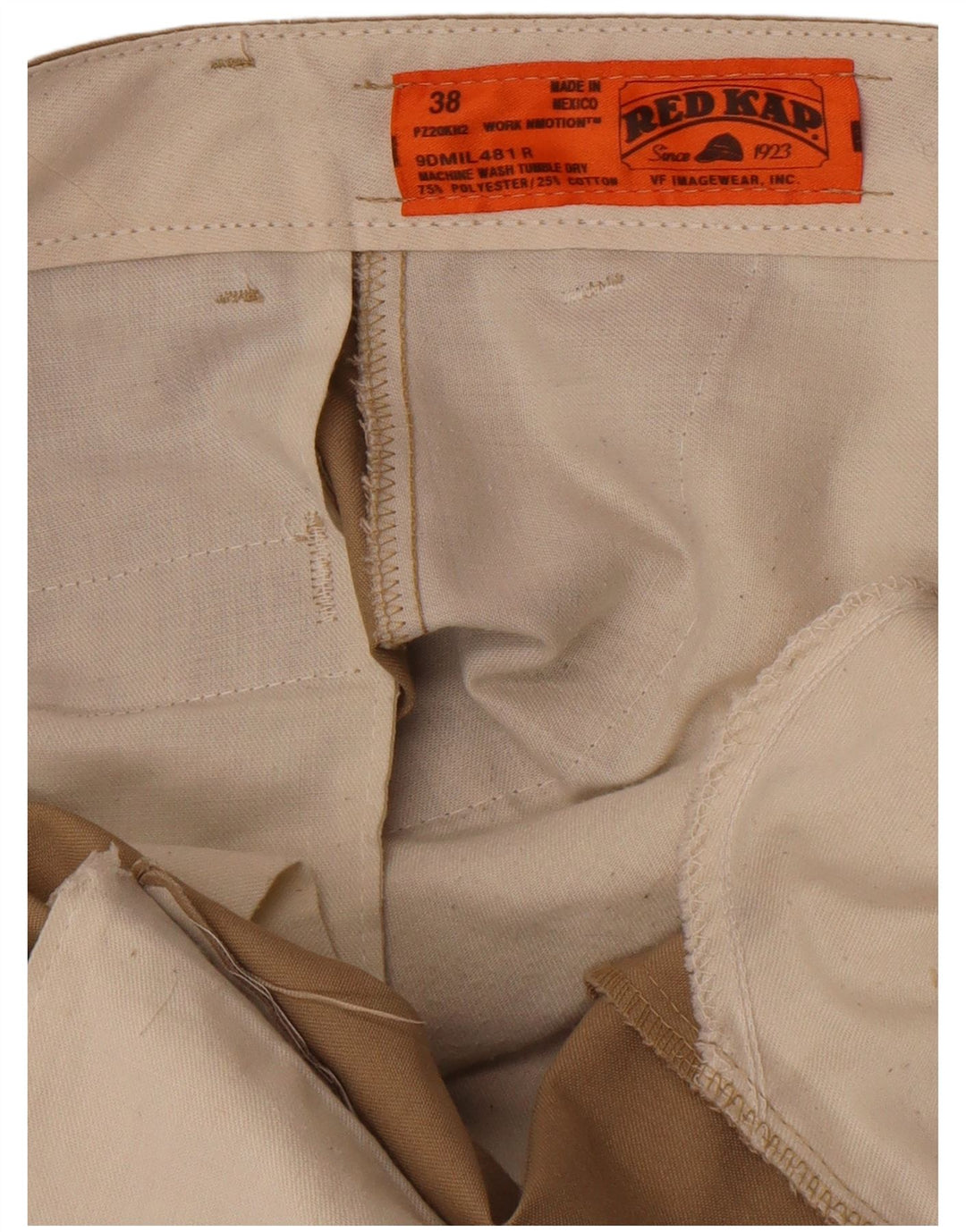Red Kap Herre Lige Chino Bukser W38 L30 Beige Polyester