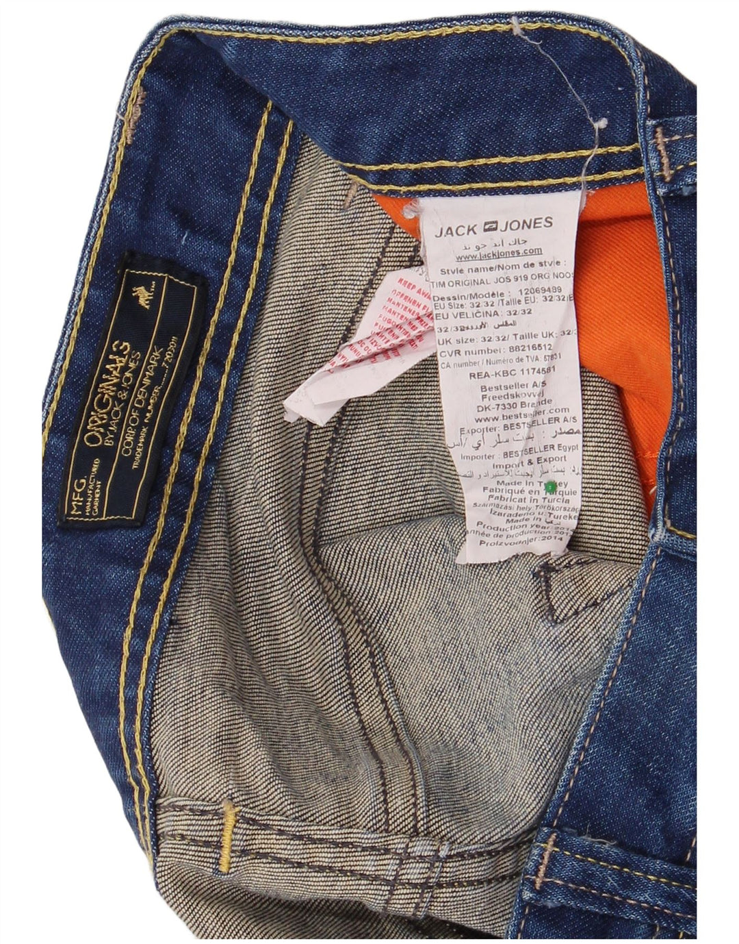 JACK & JONES Slim Jeans til mænd W32 L32 Blå Bomuld