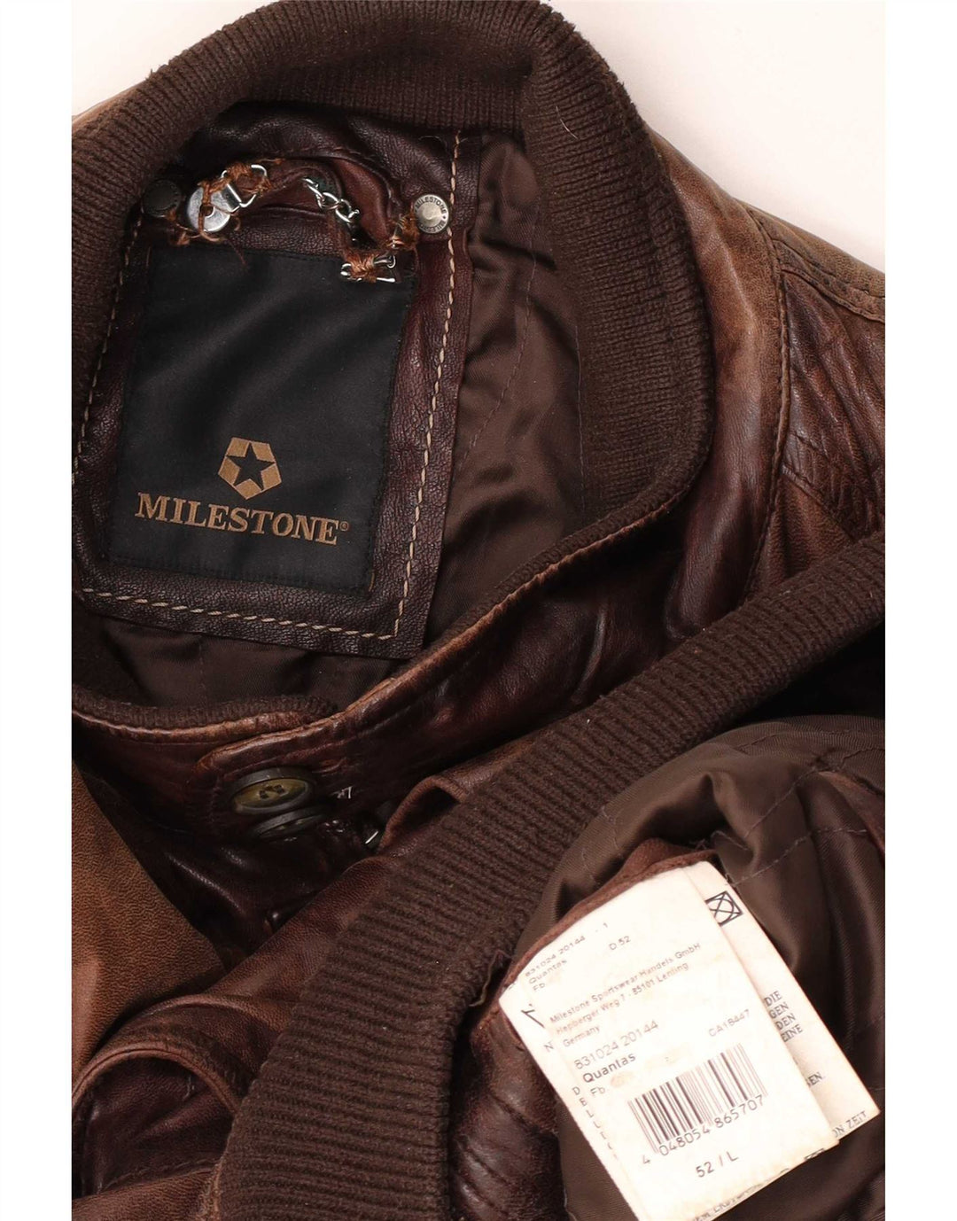Milestone Herre Læderjakke IT 52 XL Brun